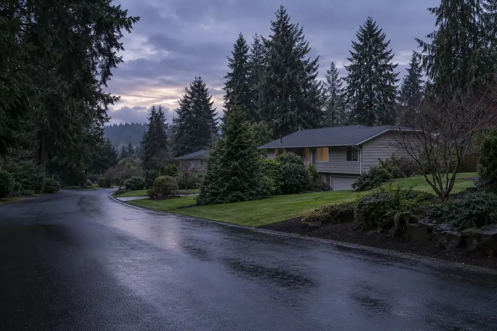 Illustration of a typical residential street in the Edgewood, WA area