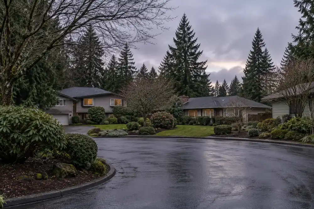 Illustration of a typical residential street in the Fairwood, WA area