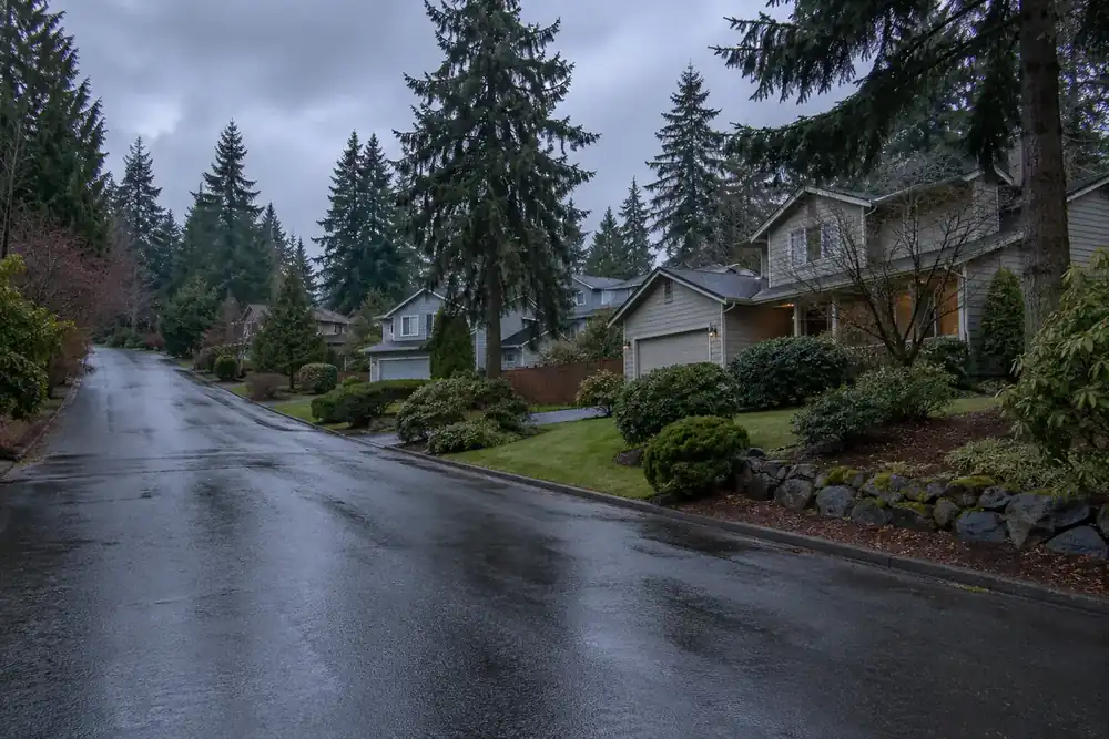 Illustration of a typical residential street in the Lakeland North, WA area